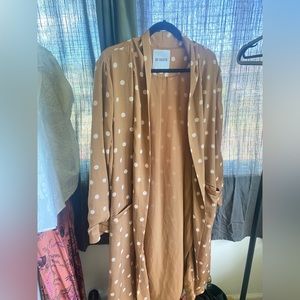 Anthropologie BB Dakota polka dot brown kimono size XL